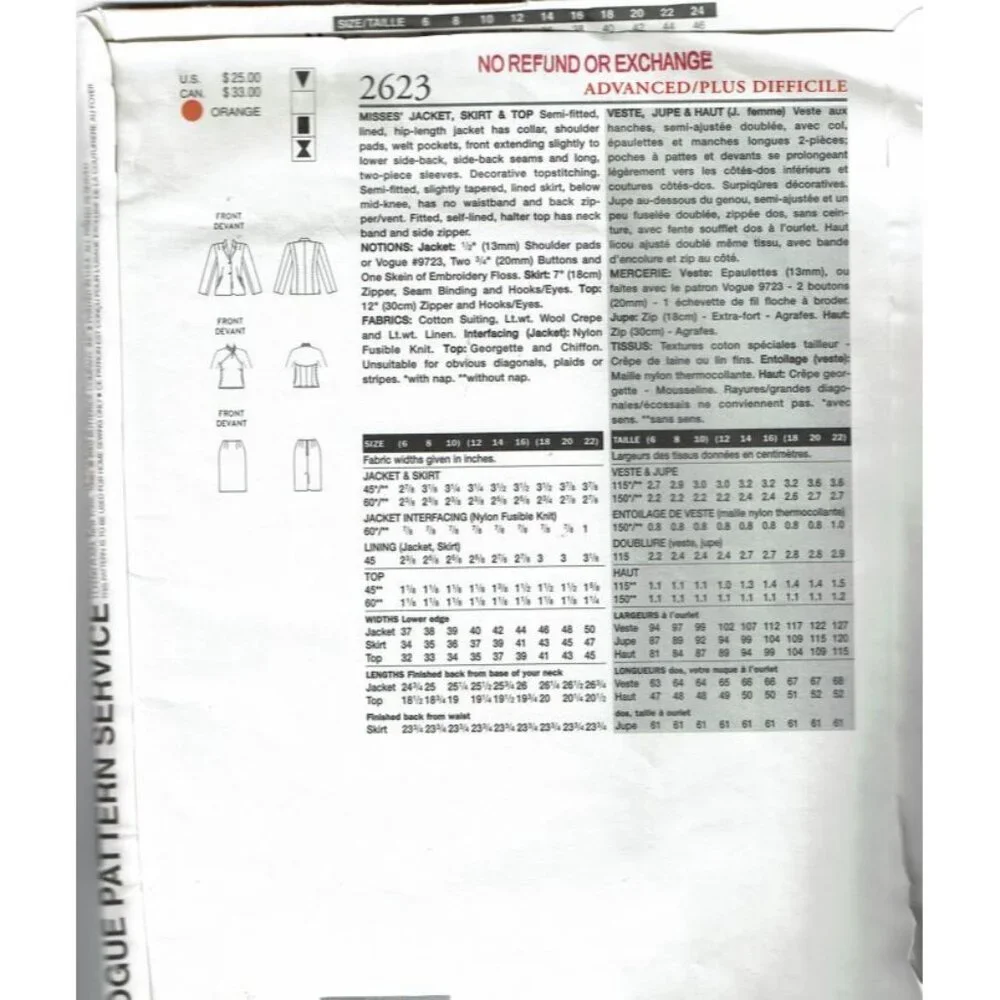Vogue sewing pattern
